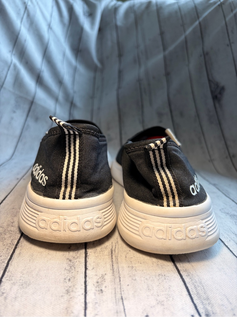 adidas Women’s CloudFoam Slip-On Casual Sneakers in Black - Picture 2 of 6